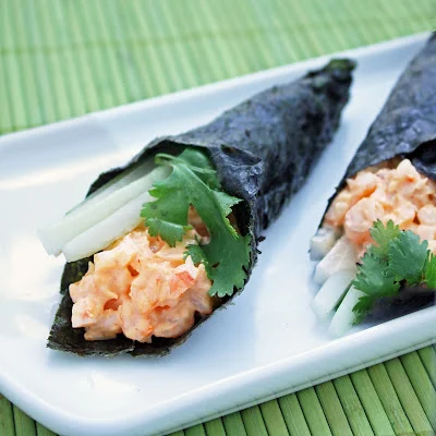 Low Carb Spicy Shrimp Hand Rolls