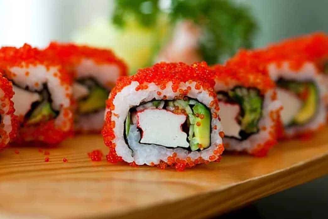 sushi with cooked fish