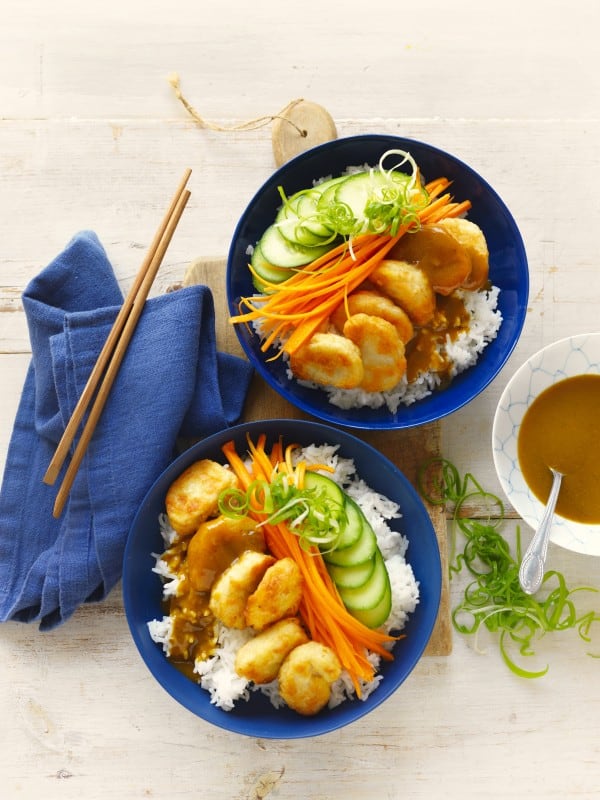 Chicken Tempura Nuggets Sushi Bowl
