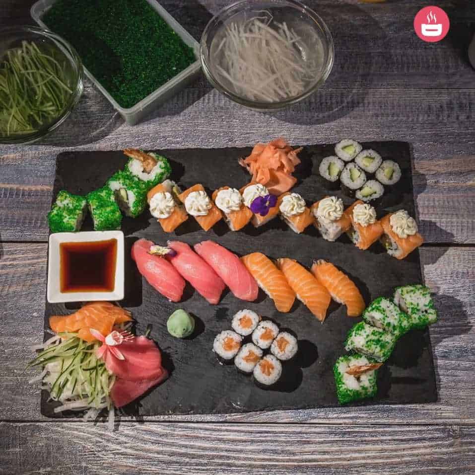 beautiful sushi platter