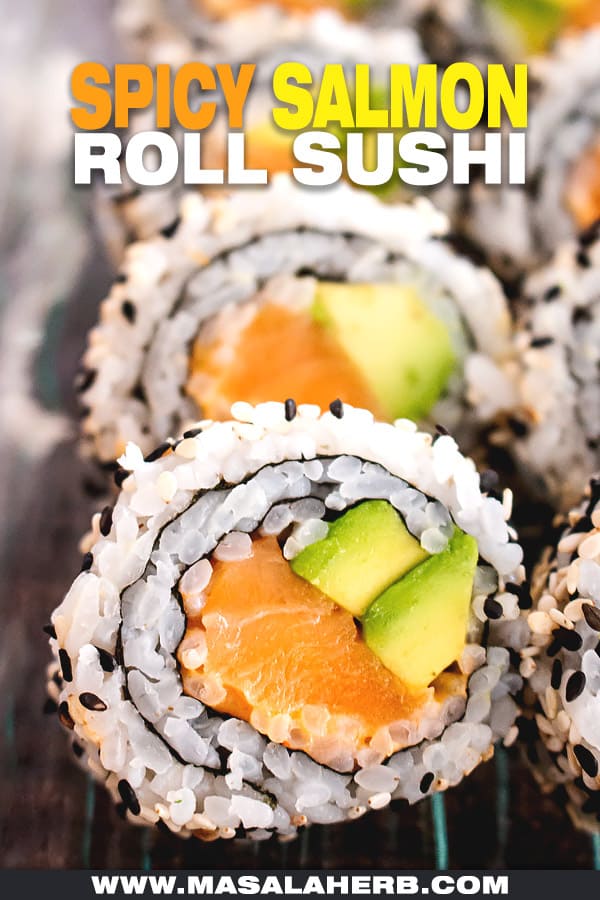 spicy salmon sushi roll