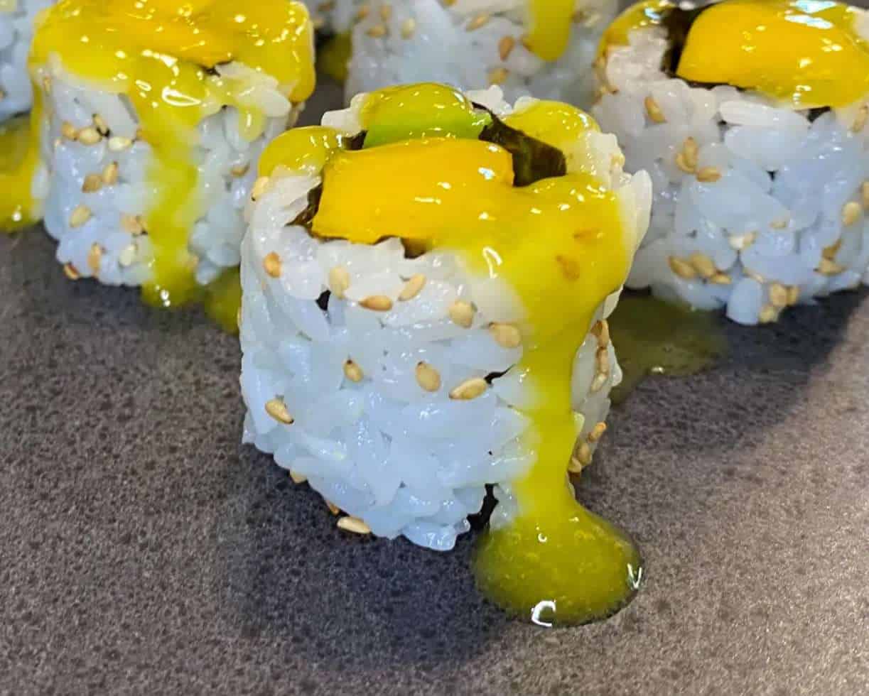 Vegan Mango Avocado Sushi Roll