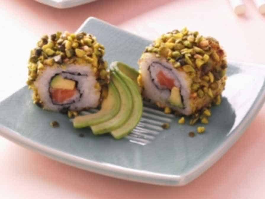 Spring Roll Sushi California Roll with Salmon and Avocado