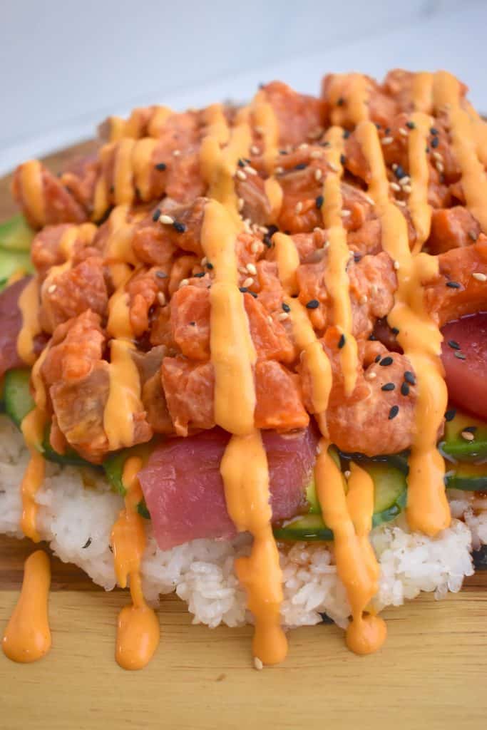 Sushi Pizza Topped with Eel Sauce