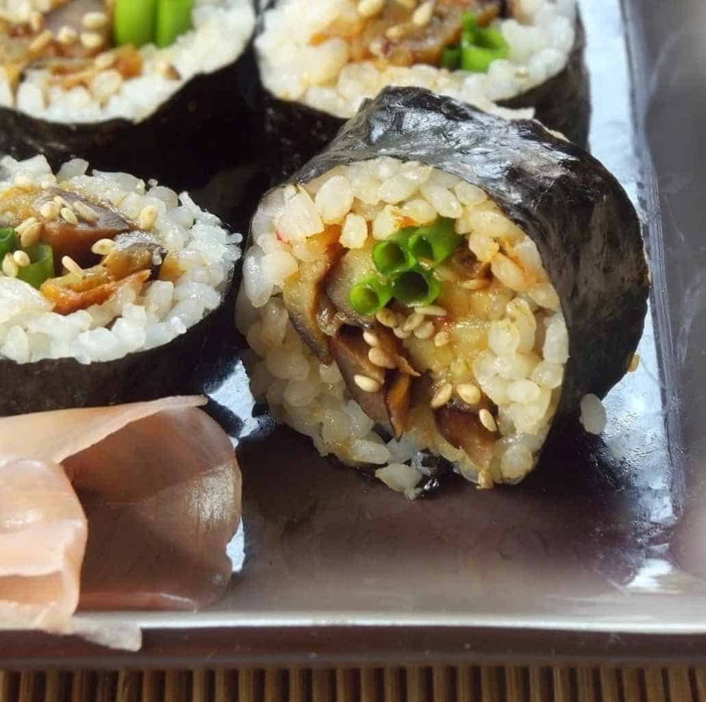 Spicy Eggplant Sushi