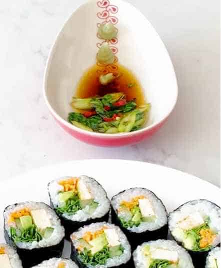 Cucumber, Tofu, & Carrot Sushi Recipe 