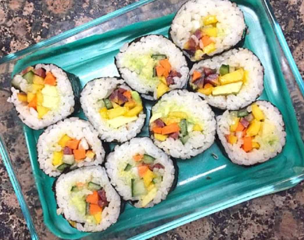 Rainbow Carrot Vegan Sushi Rolls