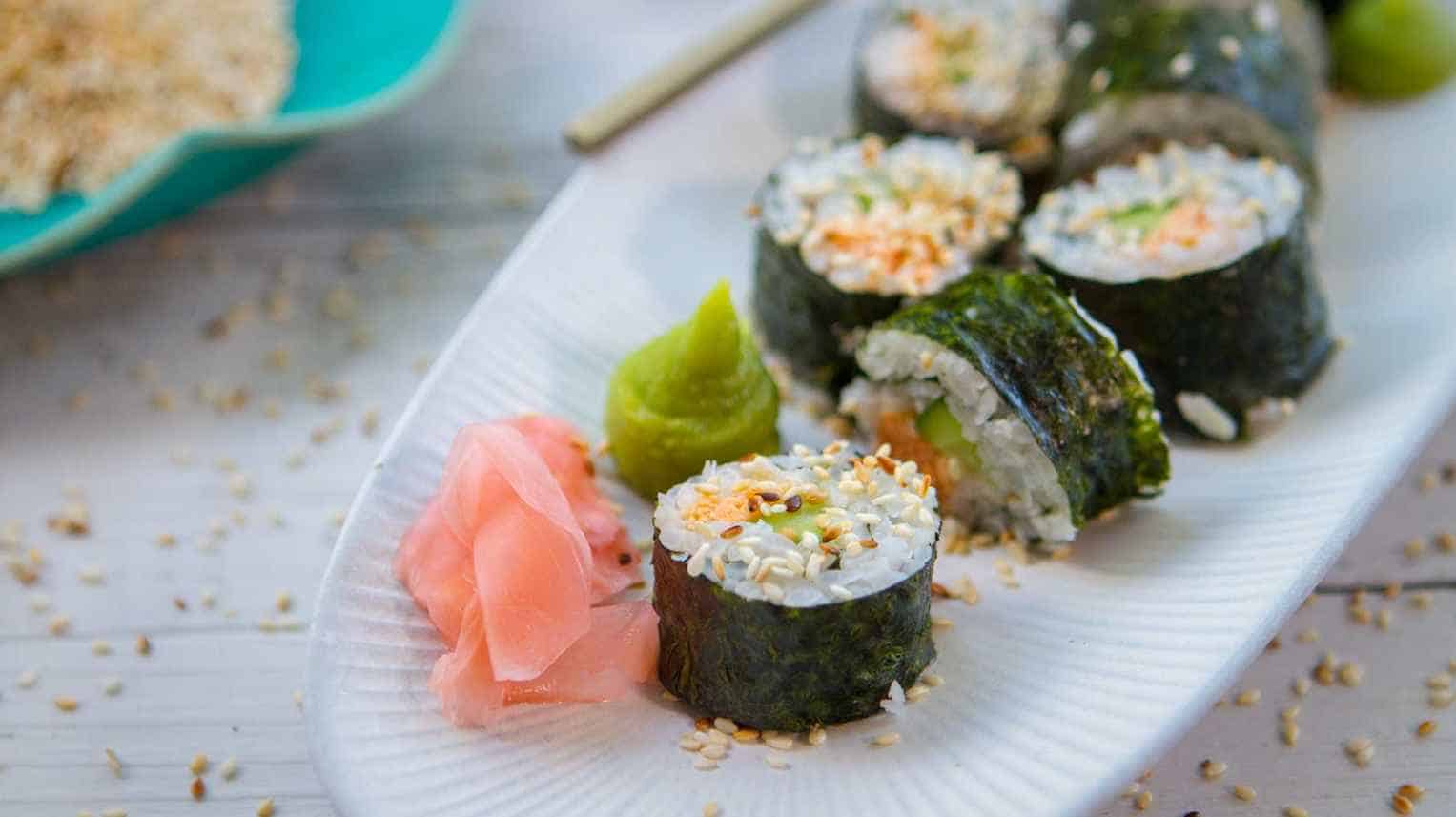 Salmon Carrot & Cucumber Sushi Recipe