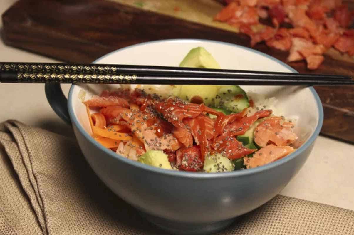 Simple Salmon Sushi Rice Bowls