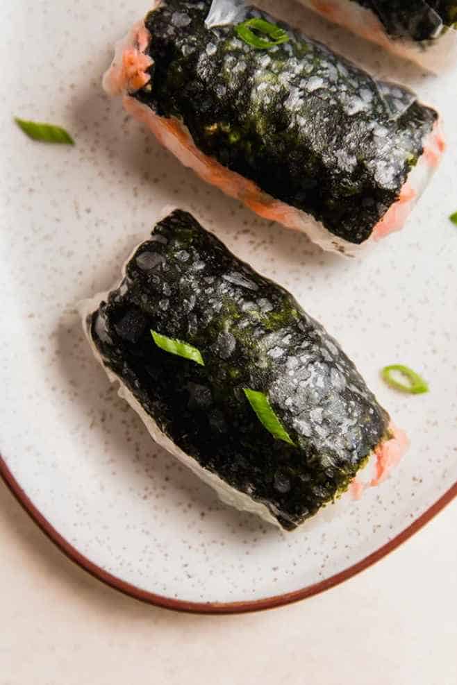 Salmon Rice Paper Sushi Rolls