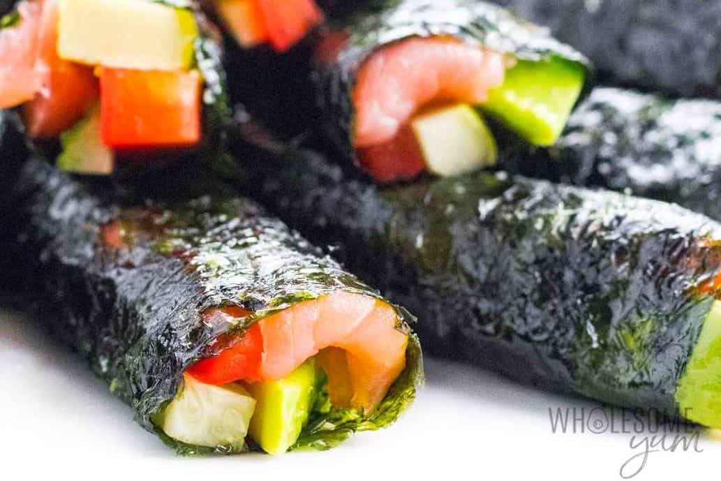 Keto sushi rolls without rice