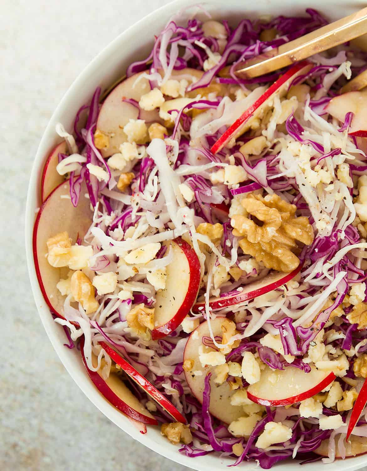 Cabbage Salad with Apples and Walnuts