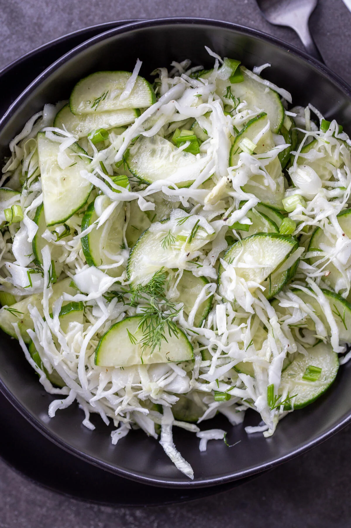Green Cabbage Cucumber Salad with Herbs