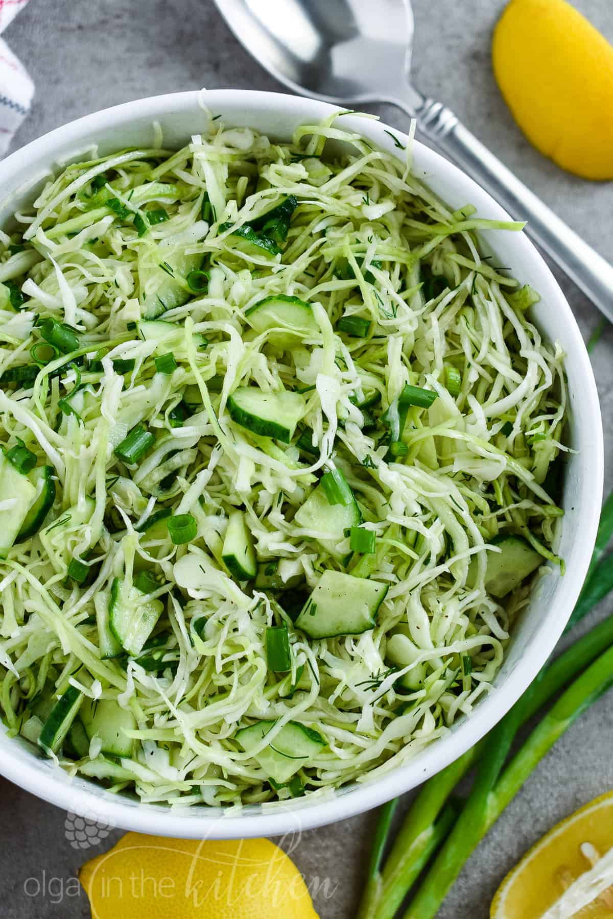 Green Cabbage Cucumber Salad