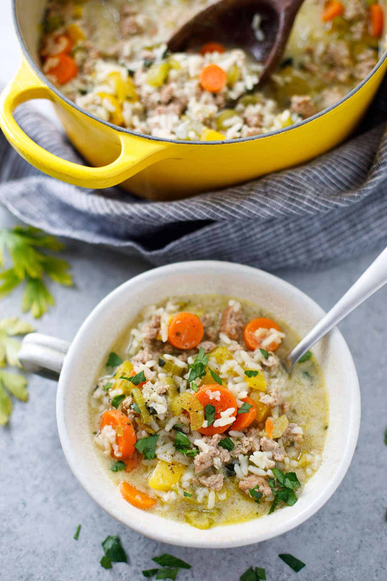 Ground Turkey and Rice Soup