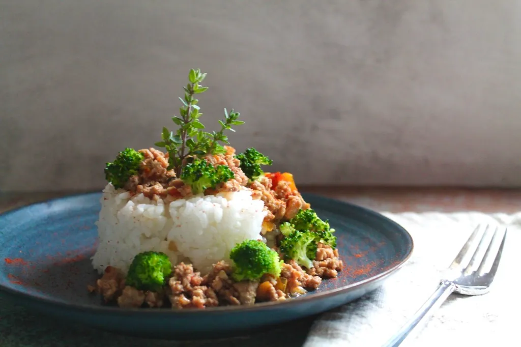 Ground Turkey with Broccoli & Rice